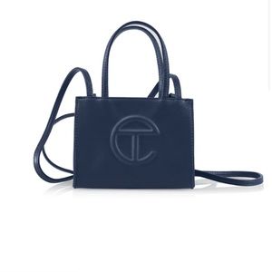 NEW Telfar Small Shopper Navy Leather Crossbody Purse Mini Bag TF-912-NV-S NWT